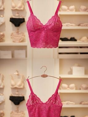 Victoria's Secret Hot Pink Lace Bralette Cami